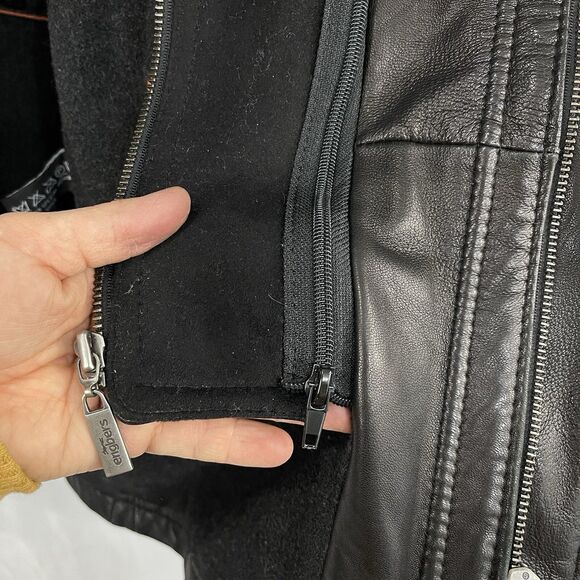Engbers Mens Classic Leather Jacket Black Quilted Lining Size Medium - Picture 12 of 16